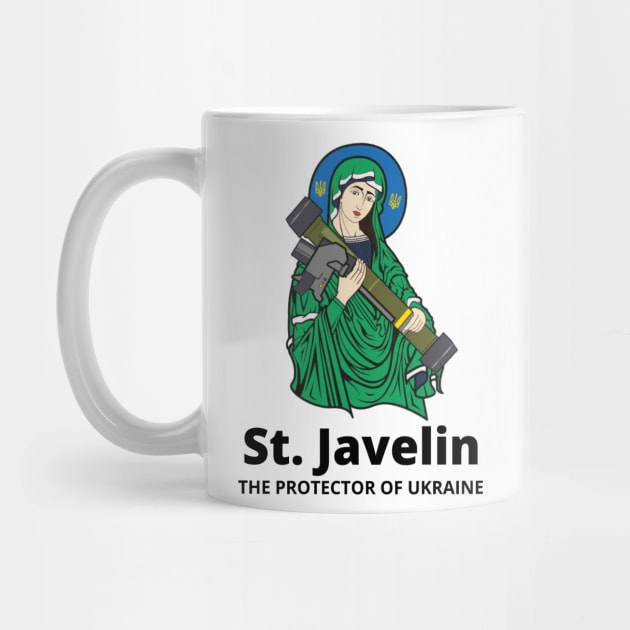 Saint Javelin The Protector of Ukraine Ukrainian Flag by BestCatty 